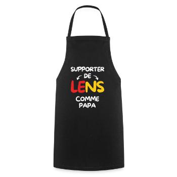 Supporter de Lens comme papa - Tablier de cuisine - noir - Devant - AI Model Male 185 dark (185cm)