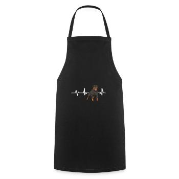 Rottweiler Heartbeat - Cooking Apron - black - Front - AI Model Male 185 dark (185cm)
