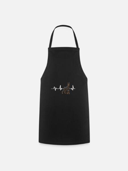 Dobermann Doberman Heartbeat - Cooking Apron - black
