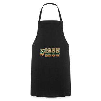 57th birthday born 1965 - Cooking Apron - black - Front - AI Model Male 185 dark (185cm)