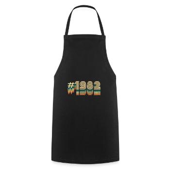 40th birthday born 1982 - Cooking Apron - black - Front - AI Model Male 185 dark (185cm)