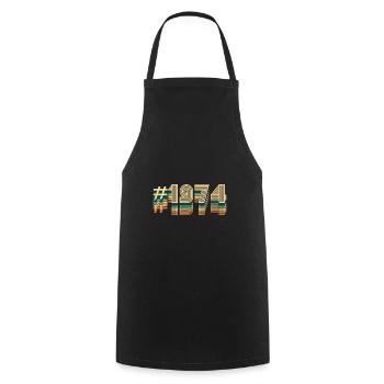48 Geburtstag Vintage 1974 - Kochschürze - Schwarz - Vorne - AI Model Male 185 dark (185cm)