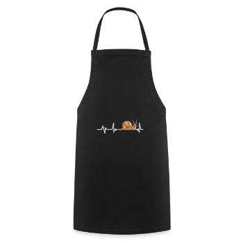 Schnecken Snail Heartbeat - Kochschürze - Schwarz - Vorne - AI Model Male 185 dark (185cm)