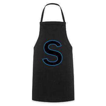 letter s vector - Cooking Apron - black - Front - AI Model Male 185 dark (185cm)
