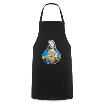 Jésus-Christ * Style rétro de Jésus-Christ - Tablier de cuisine - noir - Devant - AI Model Male 185 dark (185cm)