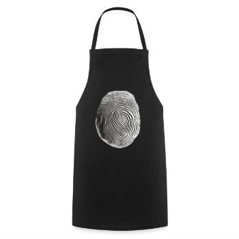 Fingerprint black - Kochschürze - Schwarz - Vorne - AI Model Male 185 dark (185cm)
