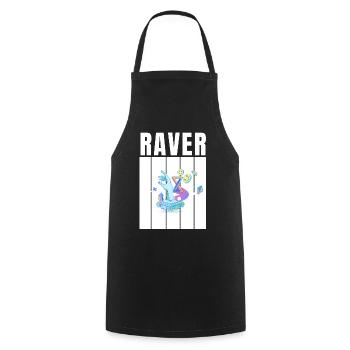 raver - Kochschürze - Schwarz - Vorne - AI Model Male 185 dark (185cm)