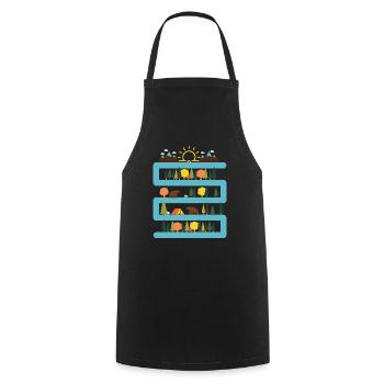 Adventure Travel Hiking Mountain - Cooking Apron - black - Front - AI Model Male 185 dark (185cm)