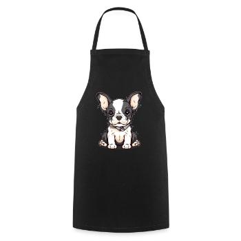 Chiot mignon - Tablier de cuisine - noir - Devant - AI Model Male 185 dark (185cm)