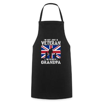 I'm Not Just A Veteran I m Also A Grandpa - Cooking Apron - black - Front - AI Model Male 185 dark (185cm)