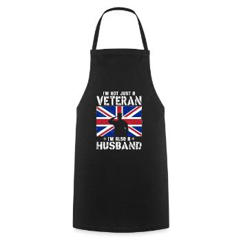 I'm Not Just A Veteran I m Also A Husband - Cooking Apron - black - Front - AI Model Male 185 dark (185cm)