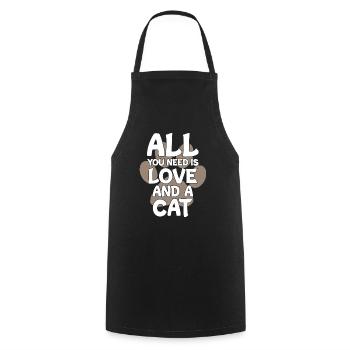 All You Need Is Love and a Cat - Kochschürze - Schwarz - Vorne - AI Model Male 185 dark (185cm)