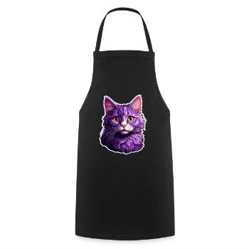 Cat modern design - Cooking Apron - black - Front - AI Model Male 185 dark (185cm)