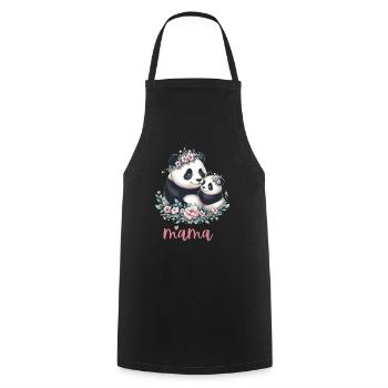 Panda Lover I Mama Panda And Cub Mother's Day - Kochschürze - Schwarz - Vorne - AI Model Male 185 dark (185cm)