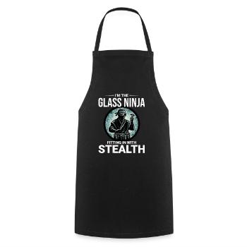Glaser Fenster Glasmonteur Glashütte Ninja - Kochschürze - Schwarz - Vorne - AI Model Male 185 dark (185cm)