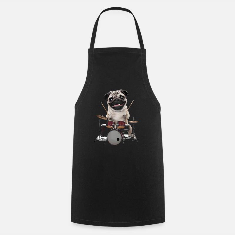 Mops Schlagzeug - Kochschürze - Schwarz