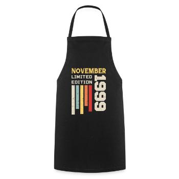 November 1999 Birthday Gift - November 1999 - Cooking Apron - black - Front - AI Model Male 185 dark (185cm)