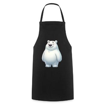Süßer Eisbär Cartoon Glücklich Entspannt - Kochschürze - Schwarz - Vorne - AI Model Male 185 dark (185cm)