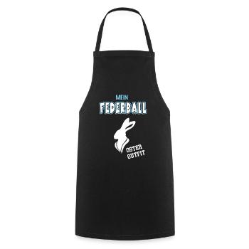 Federball Oster Outfit Ostergeschenk Federballer - Kochschürze - Schwarz - Vorne - AI Model Male 185 dark (185cm)