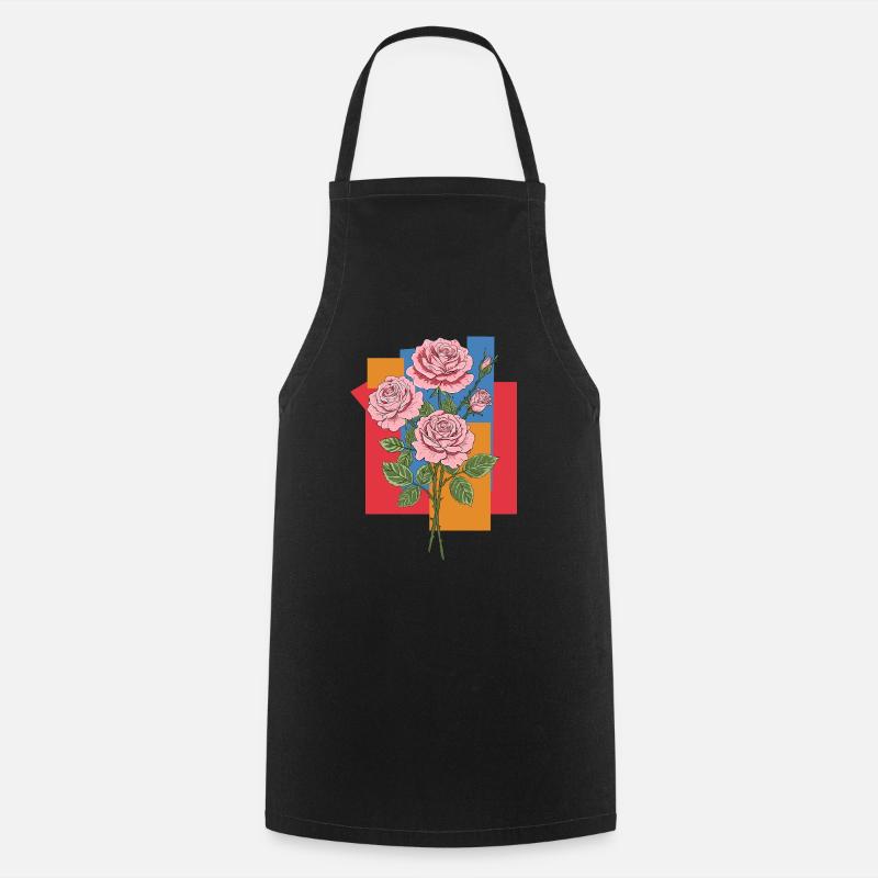 Roses - Cooking Apron - black