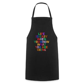 LA VIE EST FACILE - Tablier de cuisine - noir - Devant - AI Model Male 185 dark (185cm)