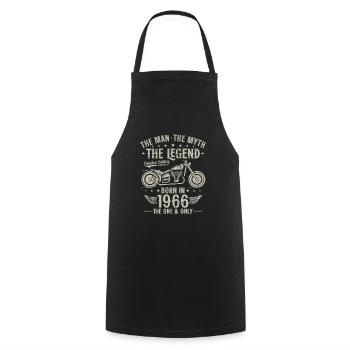 1966 Vintage homme mythe légende moto - Tablier de cuisine - noir - Devant - AI Model Male 185 dark (185cm)