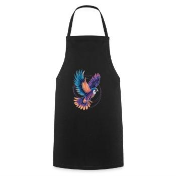 Majestic Falcon Watercolor Bird of Prey Design - Cooking Apron - black - Front - AI Model Male 185 dark (185cm)