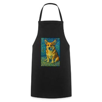 Corgi in the whirl - Cooking Apron - black - Front - AI Model Male 185 dark (185cm)