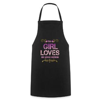 Cette fille aime son berger allemand - Tablier de cuisine - noir - Devant - AI Model Male 185 dark (185cm)