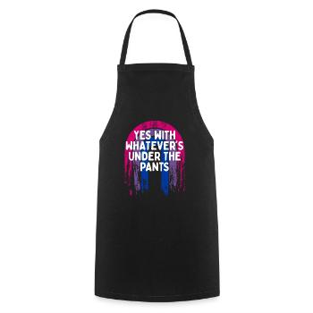 Whatever's Under the Pants Bisexual LGBTQ Bi - Cooking Apron - black - Front - AI Model Male 185 dark (185cm)