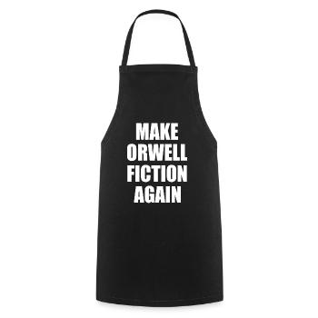 make orwell fiction again - Kochschürze - Schwarz - Vorne - AI Model Male 185 dark (185cm)
