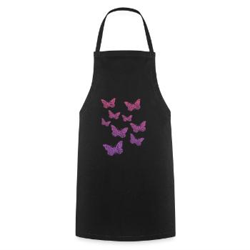 Schmetterling, Butterfly - Kochschürze - Schwarz - Vorne - AI Model Male 185 dark (185cm)
