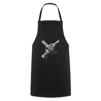 Holding hands - Cooking Apron - black - Front - AI Model Male 185 dark (185cm)