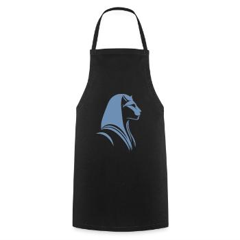 Chat Egypte Pharaon Silhouette - Tablier de cuisine - noir - Devant - AI Model Male 185 dark (185cm)