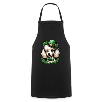 Süßer St. Patricks Day Süßer Comic Pudel - Kochschürze - Schwarz - Vorne - AI Model Male 185 dark (185cm)