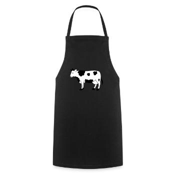 Vache en noir et blanc | vaches | schwarzbunt | tache - Tablier de cuisine - noir - Devant - AI Model Male 185 dark (185cm)