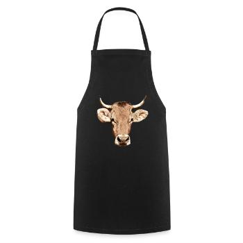 Cow head farm animal farmer farmer cattle cattle - Cooking Apron - black - Front - AI Model Male 185 dark (185cm)