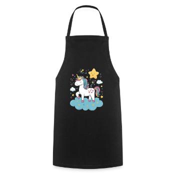 Licorne magique et imaginative avec des étoiles - Tablier de cuisine - noir - Devant - AI Model Male 185 dark (185cm)
