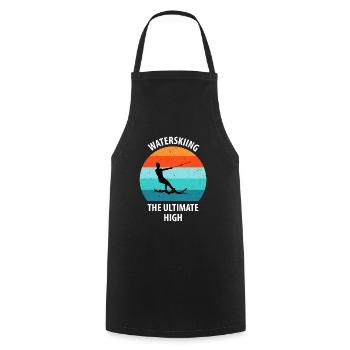 Water skis, water skis, water skiers - Cooking Apron - black - Front - AI Model Male 185 dark (185cm)