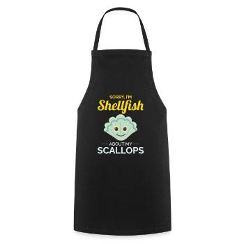 Pétoncles Coquillages Collector Beachcomber Crustacés - Tablier de cuisine - noir - Devant - AI Model Male 185 dark (185cm)