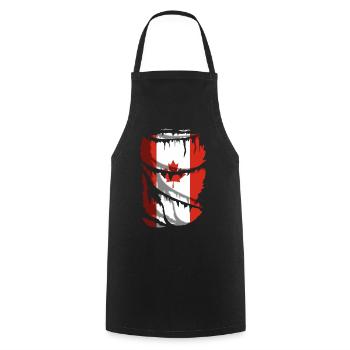 Flag of Canada, with broken fabric effect - Cooking Apron - black - Front - AI Model Male 185 dark (185cm)