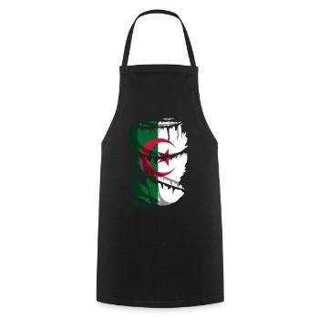 Flag of Algeria, with a broken fabric effect - Cooking Apron - black - Front - AI Model Male 185 dark (185cm)