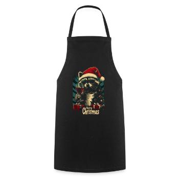 Vin de Noël raton laveur - Tablier de cuisine - noir - Devant - AI Model Male 185 dark (185cm)