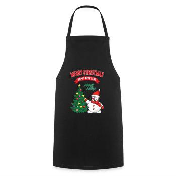 Bonhomme de neige hiver noël noël neige - Tablier de cuisine - noir - Devant - AI Model Male 185 dark (185cm)