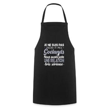 Goéland mouette. Cadeau t-shirt humour animal mer - Tablier de cuisine - noir - Devant - AI Model Male 185 dark (185cm)