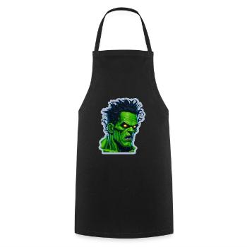 green halloween monster - Cooking Apron - black - Front - AI Model Male 185 dark (185cm)