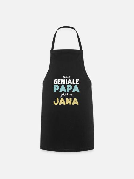 Dieser Geniale Papa Gehört Zu Jana - Kochschürze - Schwarz