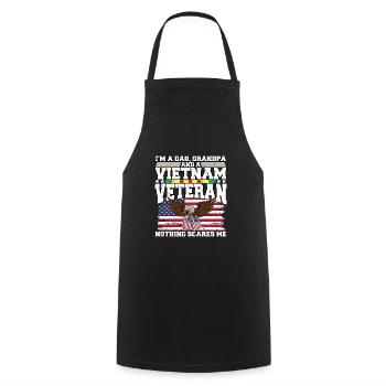 Vietnam Veteran - Cooking Apron - black - Front - AI Model Male 185 dark (185cm)