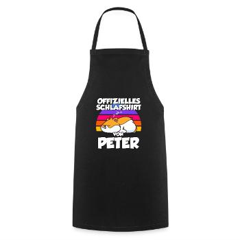Offizielles Schlafshirt Von Peter - Kochschürze - Schwarz - Vorne - AI Model Male 185 dark (185cm)
