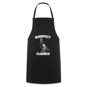 Ruhrpott Flamingo Ruhrgebiet Taube - Kochschürze - Schwarz - Vorne - AI Model Male 185 dark (185cm)